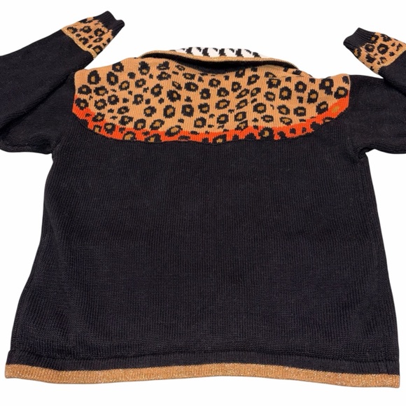 Vintage Jack B. Quick Leopard Cardigan Sweater size Medium - Picture 7 of 11
